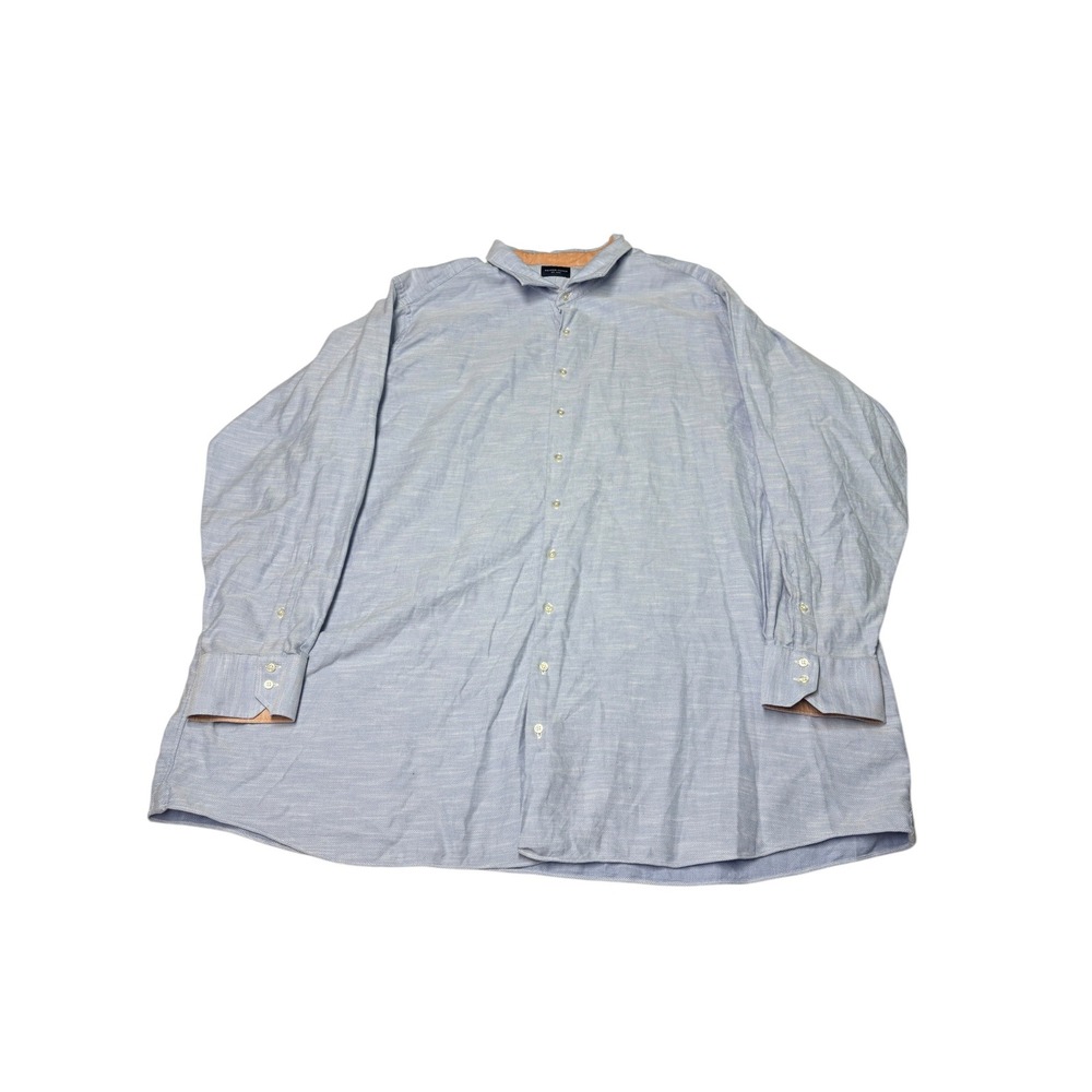 Proper Cloth Mens Light Blue Micro Diamond Cotton Button Down Shirt 21.7 38.8